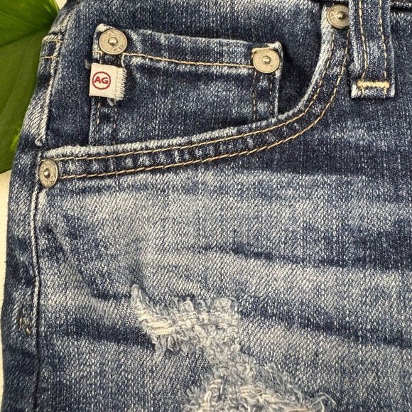 AG Adriano Goldschmied Blue Distressed Pencil Skirt - Picture 2 of 8